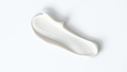 Fototapeta premium Cream smears on white background.