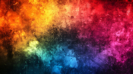 Fototapeta premium Abstract Grunge Rainbow Background, texture, colorful, vibrant, bright, design