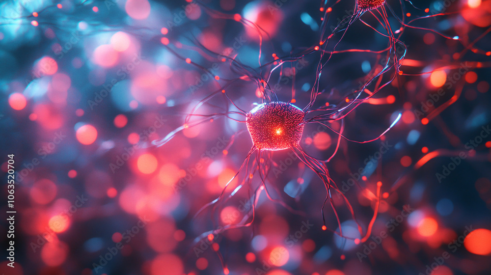 Poster Neuron is active and transmitting signals across its axons and dendrites network