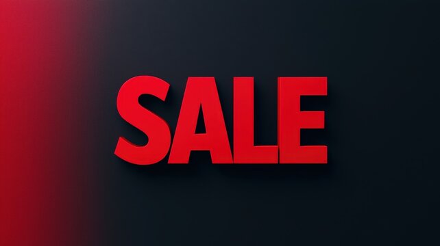 Bold red letters spell "SALE" against a dark background, emphasizing a promotional offer or discount.