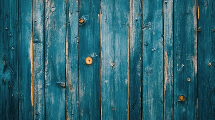 Fototapeta premium Vintage teal blue weathered wooden texture background creates a unique and rustic feel. This vintage wooden texture in teal blue offers perfect photo style copy space for various designs.