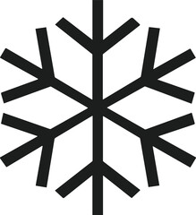 Simple Snowflake Vector Silhouette - Minimalist Winter Icon for Seasonal Decor