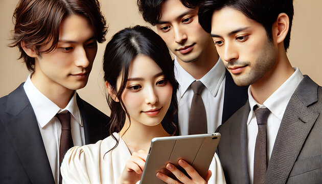 笑顔のビジネスチーム・チームワーク