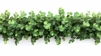 Obraz premium Green leaves border on white background, foliage, green foliage, plant, plants, greenery