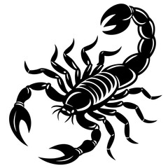 Scorpion Black silhouette vector illustration isolated on a transparent background