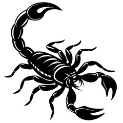 Scorpion Black silhouette vector illustration isolated on a transparent background
