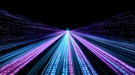 Fototapeta premium Digital Highway, road, data, code, binary, programming