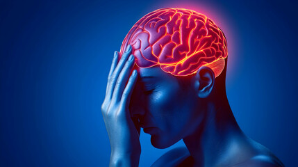 Obraz premium Headache, Pain, Migraine, Brain, Anatomy, Medical, Healthcare, Human, Body, Illustration, 3D, Human Anatomy, Medical Illustration, Neurology, Nervous System, Headache Relief