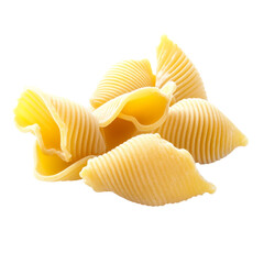Conchiglie pasta on white backdrop isolated transparent