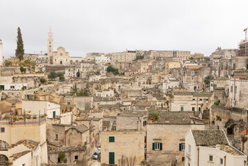 Obraz premium Matera, eine historische Stadt in der süditalienischen Region Basilikata. 