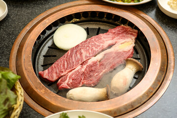 Korean barbecue. Korean beef sirloin