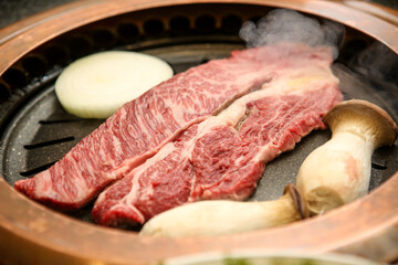 Korean barbecue. Korean beef sirloin