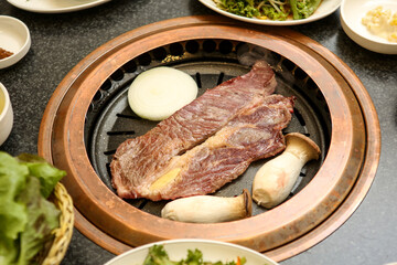 Korean barbecue. Korean beef sirloin