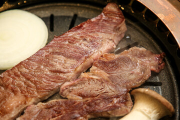 Korean barbecue. Korean beef sirloin