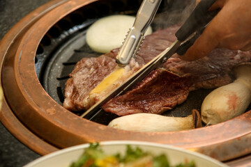 Korean barbecue. Korean beef sirloin