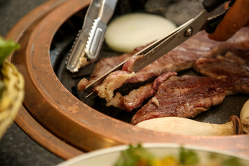 Korean barbecue. Korean beef sirloin