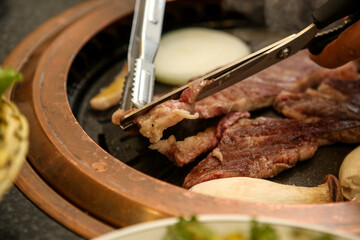 Korean barbecue. Korean beef sirloin