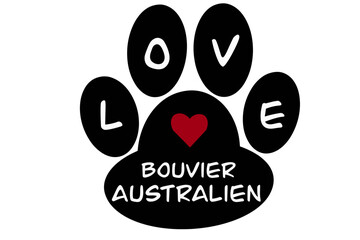 Vector of a dog paw print with the French word 