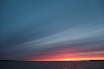 Colorful cloudy sky at sunset. Gradient color. Sky texture. Beautiful abstract nature sunset as background