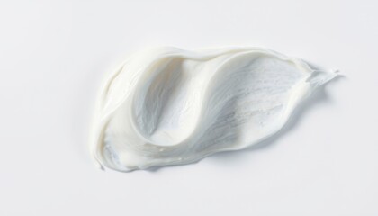 Cream smears on white background.