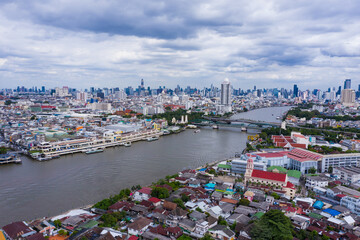 Aerial landscapse of Bangkok, Thailand.