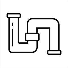 pipe plumbing vector icon line sign