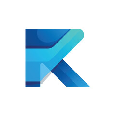 Letter K Logo Gradient Colorful Vector Icon Illustration