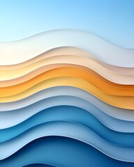 Obraz premium Abstract layered waves in soothing colors