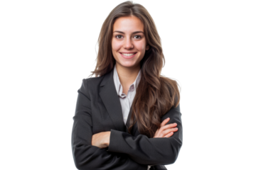 beautiful businesswoman isolated on white or transparent png