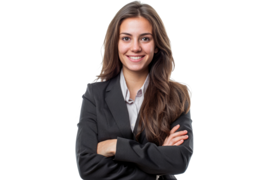 beautiful businesswoman isolated on white or transparent png