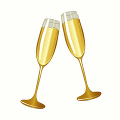 vector illustrations glasses of champagne