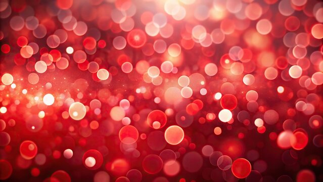 Soft and dreamy red bokeh background with wide-angle light effects