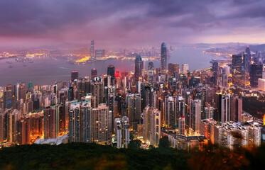 Fototapeta premium Hong Kong night view