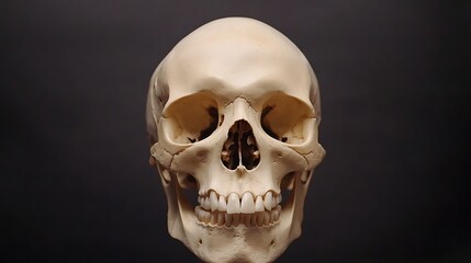 Obraz premium Human Skull, Front View with Teeth