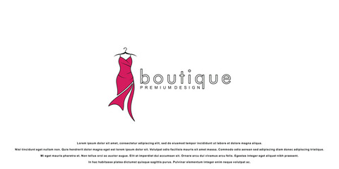 Creative boutique logo design , woman style , premium vector
