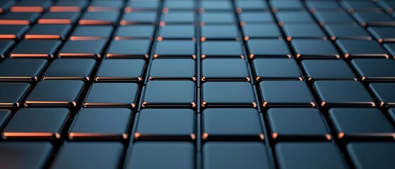 Fototapeta premium Virtual reality network grid, metallic background, 3D illustration