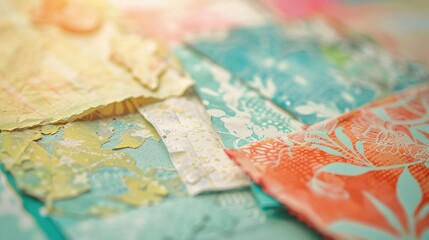 Soft indistinct shapes focus on the task at hand creating intricate scrapbook designs.