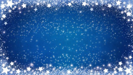 Obraz premium Blue Night Sky with Sparkling Stars Border Holiday Background