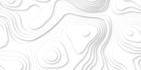Abstract wavy line 3d paper cut white background.  white and gray luxury grid topography map and satin smooth wallpaper matt paper light texture.  White waves decorative papercut design.