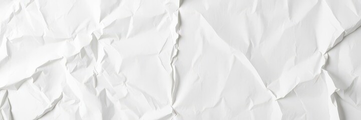 Obraz premium Blank white crumpled paper poster texture background for design mockup, mockup, crumpled, design