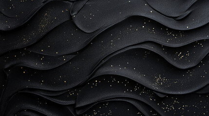 Black and white silk backdrop with soft, flowing waves, creating a luxurious, abstract design