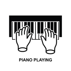 Piano playing icon isolated on background vector illustration.