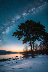 Beautiful night starry sky