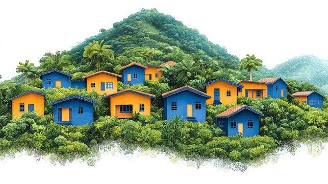 Papercut style illustration for Niue National Day highlighting community festivals traditional games and local craftsmanship promoting appreciation for cultural heritage