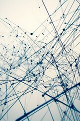 Abstract composition of interconnected lines and nodes in a blue-toned color scheme, evoking a sense of technology and innovation.