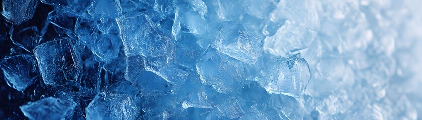 Obraz premium Close-up of Icy Blue Ice Cubes with a Frosted Edge