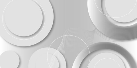 Modern abstract gradian background with transparent layers circle shape with shadow. gray and white color technology concept background. abstract template design Banner Pattern texture concept.