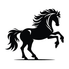 vector illustration silhouette horse on standing
