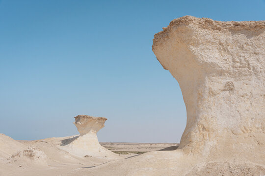 Natural Parkland in Qatar, desert Zekreet, spring season,