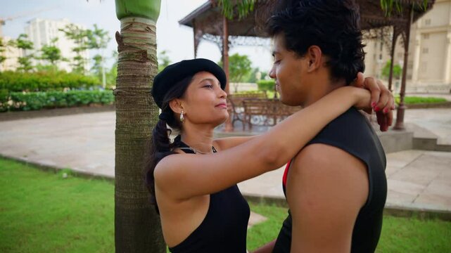 Girl Embracing Moment with a Boyfriend